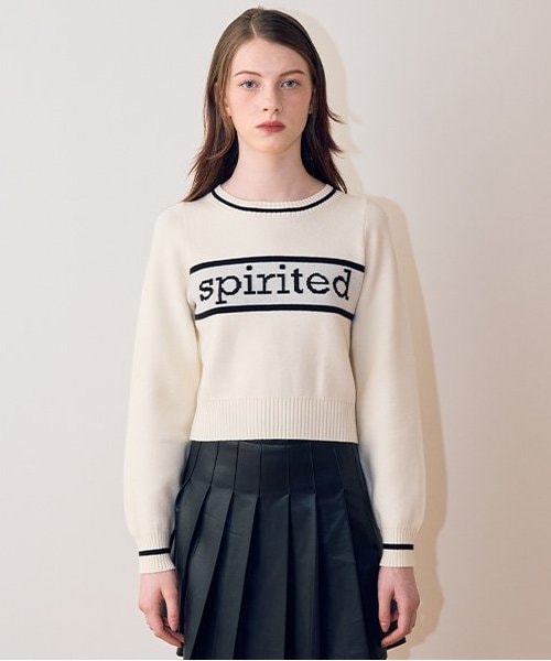 ラインロゴジャガードニット【韓国ファッション】