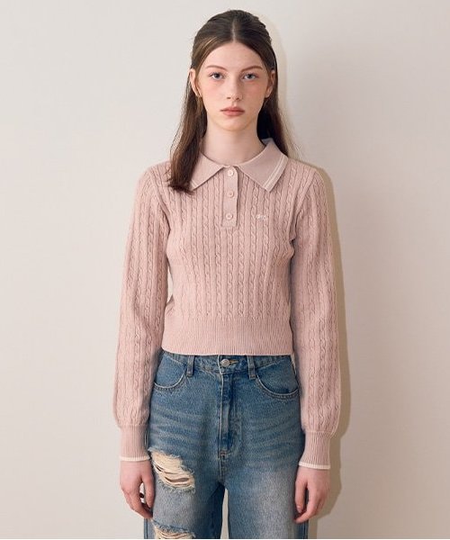 コンパクトポロニット【韓国ファッション】