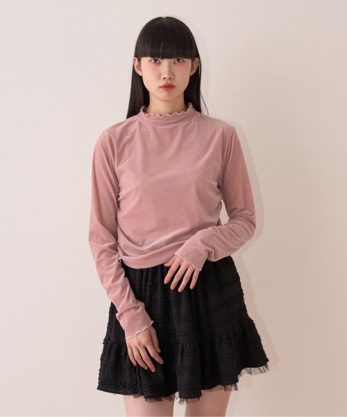 シアーベロアトップス【韓国ファッション】