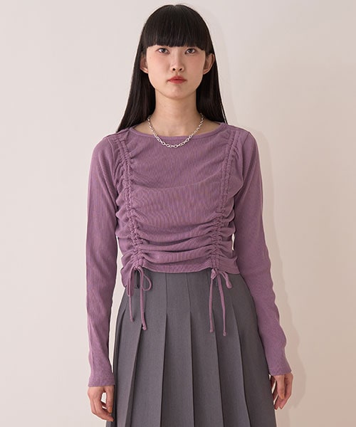 ピグメントシャーリングテレコ【韓国ファッション】