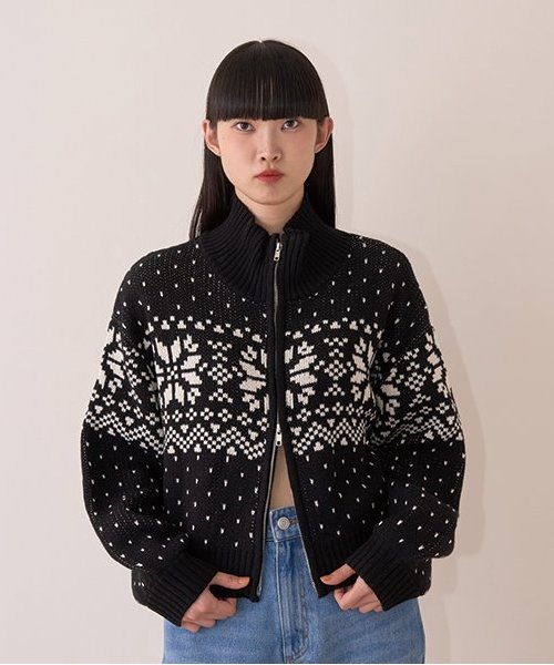 ノルディックZIPニット【韓国ファッション】