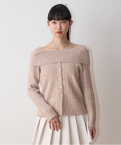 オフショルレイヤードニット【韓国ファッション】