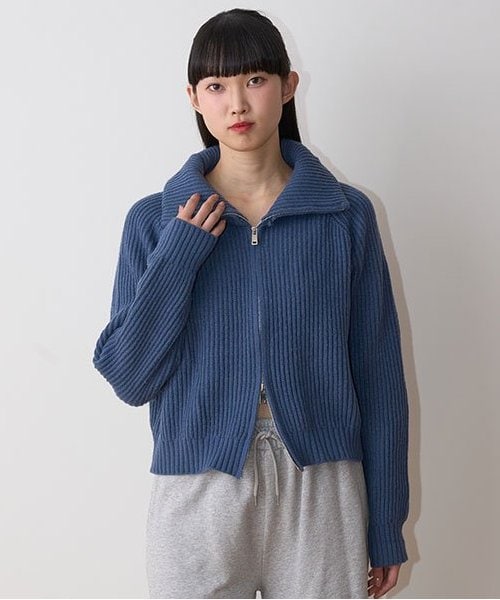 スタンドZIPニット【韓国ファッション】
