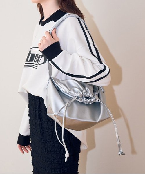 合皮巾着ショルダー【韓国ファッション】