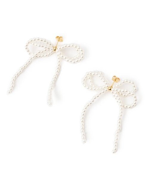 ダブルリボンピアス【韓国ファッション】