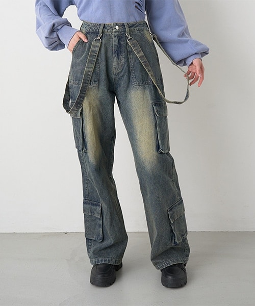 デニムカーゴパンツ【韓国ファッション】