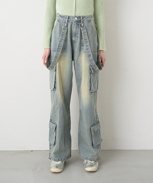 デニムカーゴパンツ【韓国ファッション】