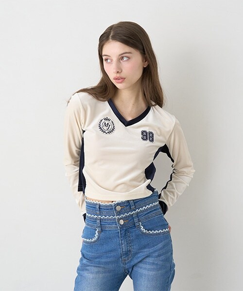 ベロアコンパクトプルオーバー【韓国ファッション】