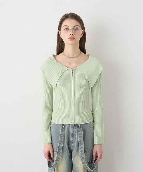 セーラーカラーZIPニット【韓国ファッション】