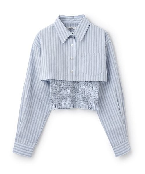 クロップドシャツビスチェSET【韓国ファッション】