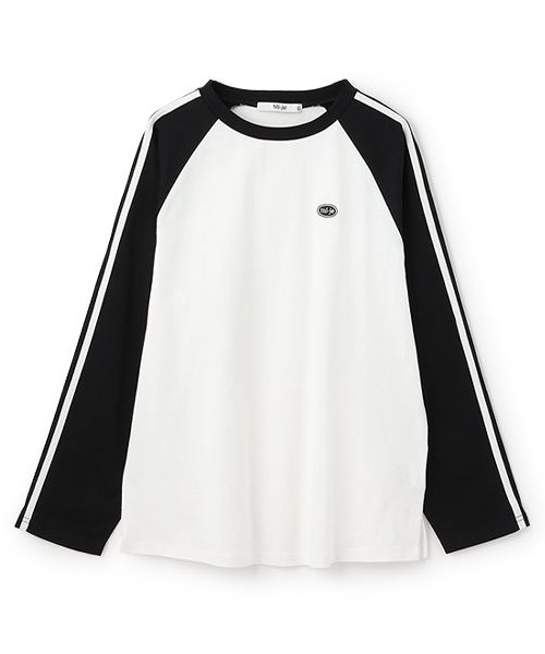 ラインラグラン長袖Tシャツ【韓国ファッション】