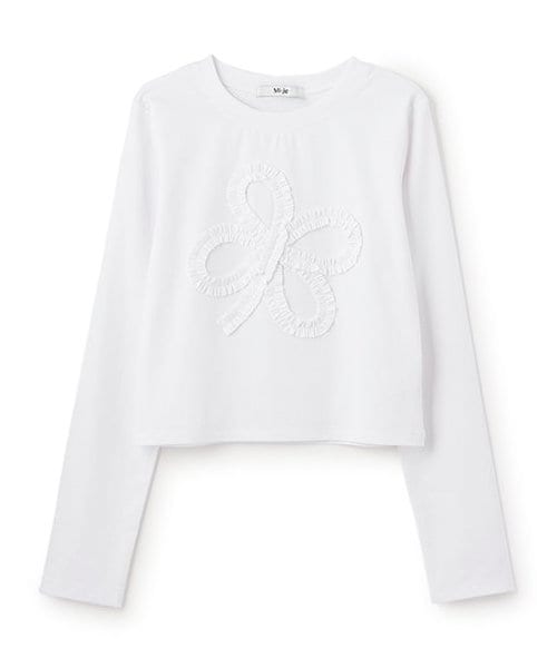 モチーフフリル長袖Tシャツ【韓国ファッション】