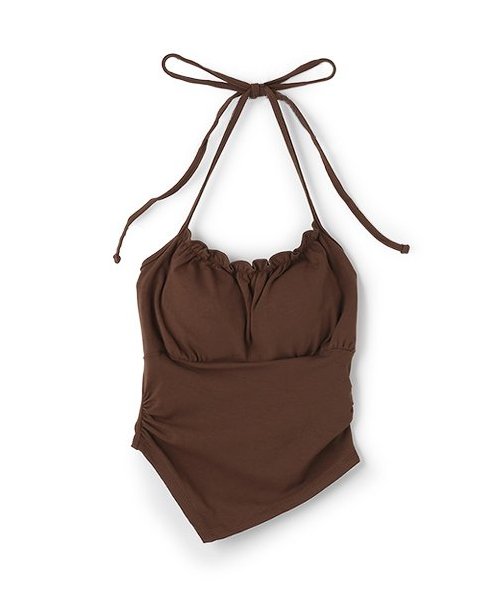 ギャザーホルターブラトップ【韓国ファッション】