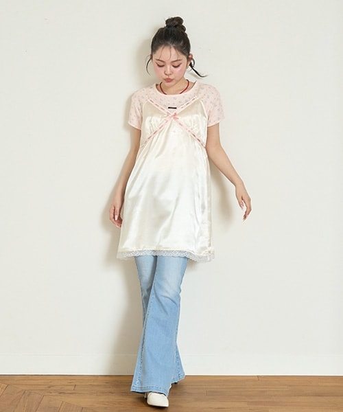 ランジェリー風キャミワンピース【韓国ファッション】