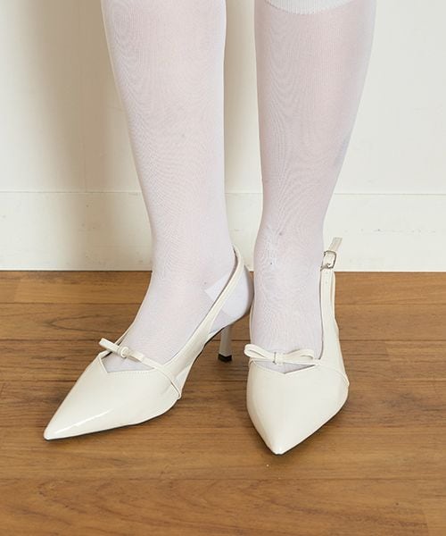 エナメルリボンサンダル【韓国ファッション】