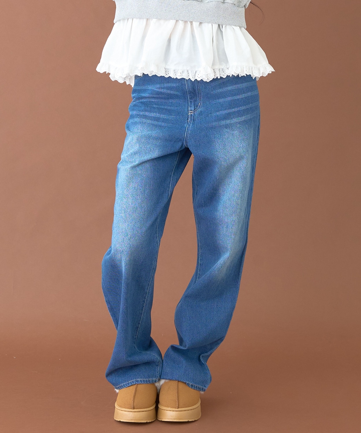 レースポケットデニムパンツ【韓国ファッション】