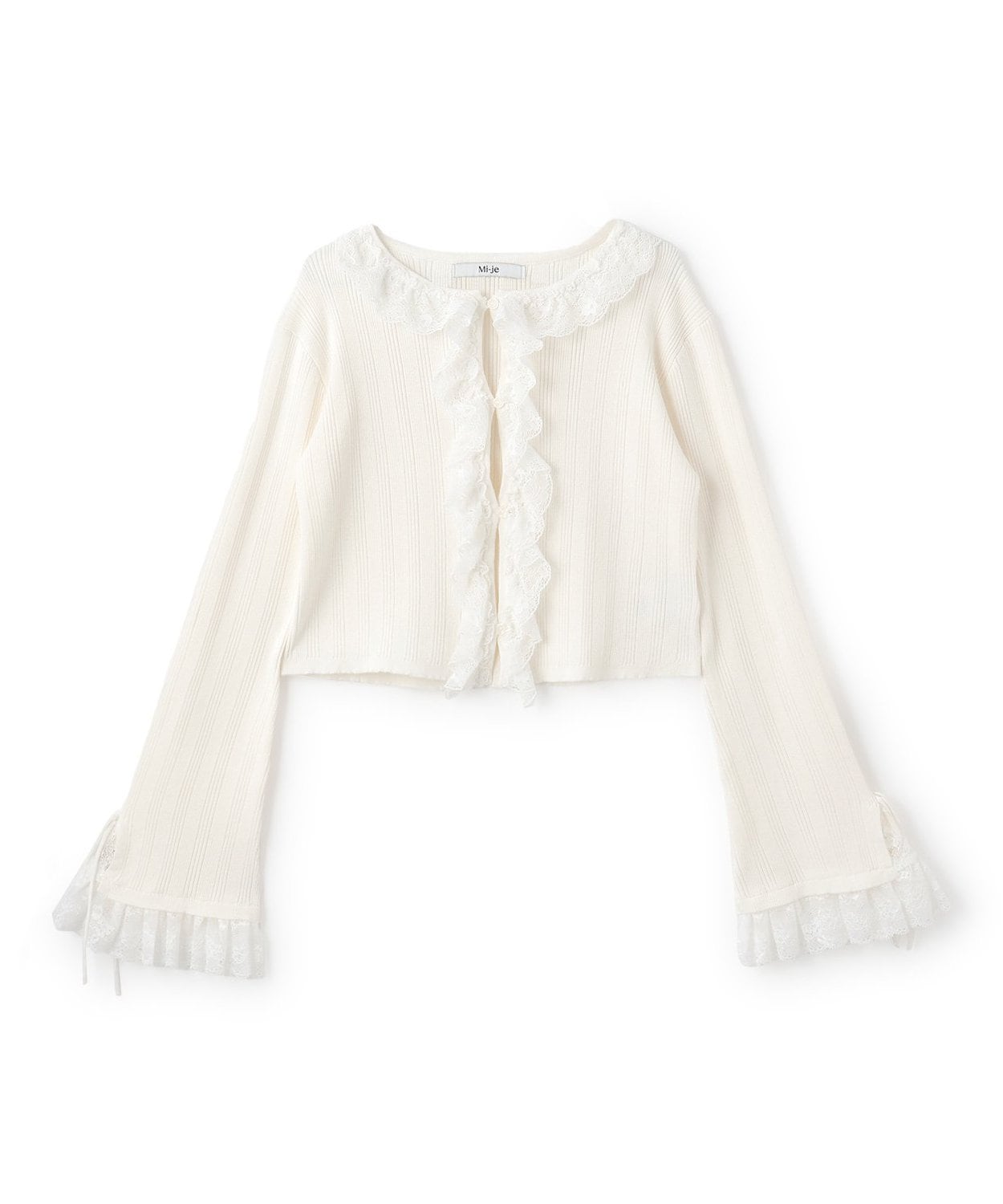 フリルレースニットカーディガン【韓国ファッション】