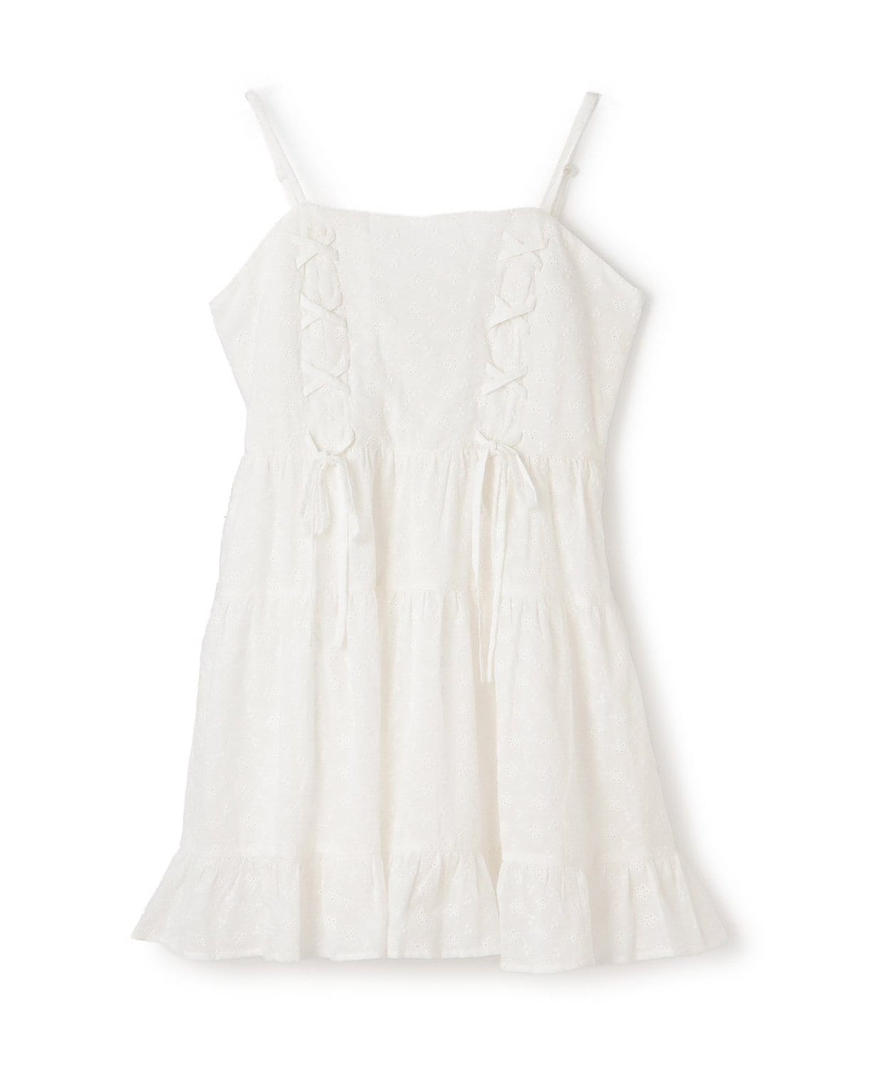 レースアップキャミワンピース【韓国ファッション】