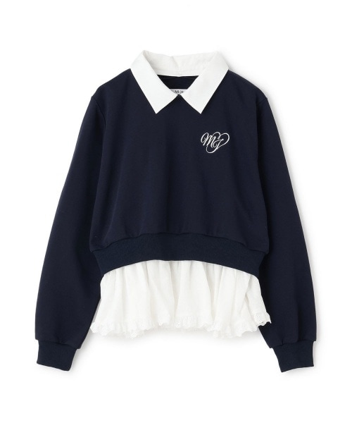 レイヤードペプラムトレーナー【韓国ファッション】