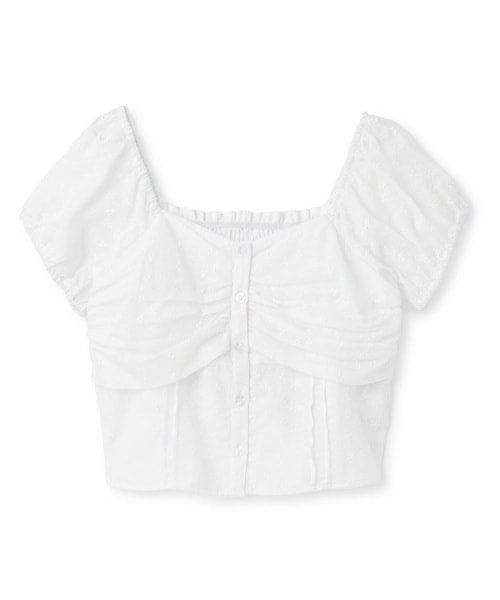 ギャザーレースブラウス