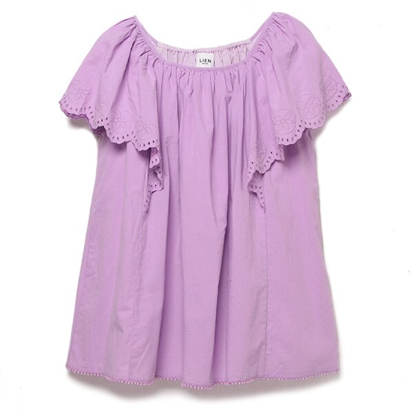 袖スカラップレースチュニック