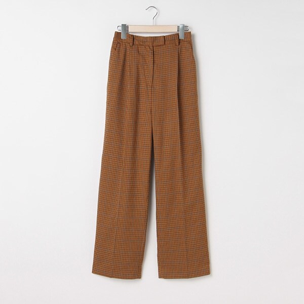 ワンタックチェックワイドパンツ