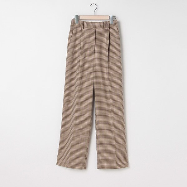 ワンタックチェックワイドパンツ