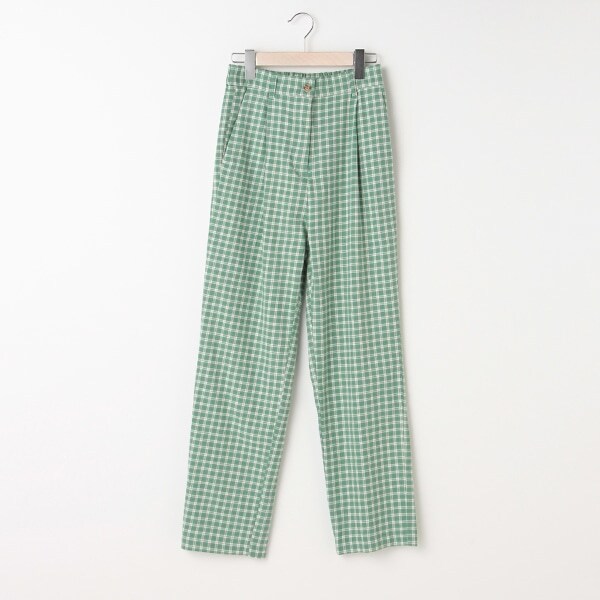 カラーチェックタックパンツ