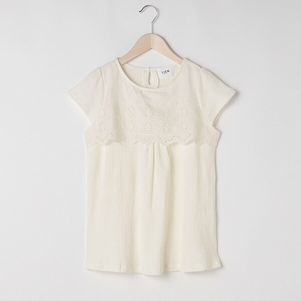 胸レースヨークTシャツ