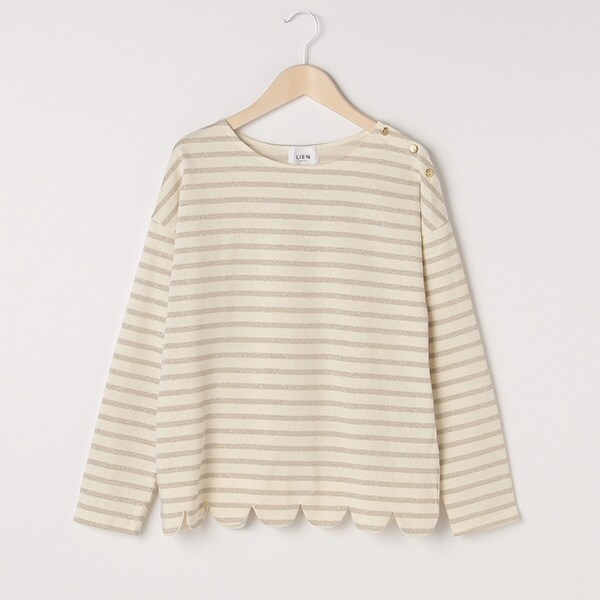 【リンク】スカラップボーダー長袖Tシャツ