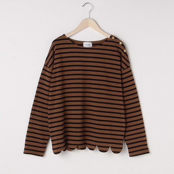 【リンク】スカラップボーダー長袖Tシャツ