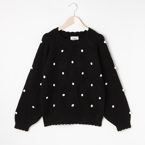 【リンク】ポンポン袖ボリュームニット