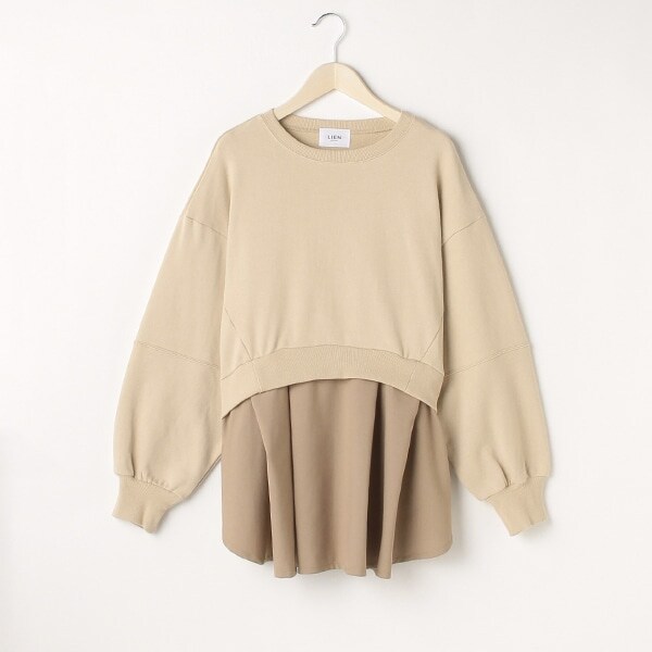 【リンク】裾シャツショート丈トレーナー