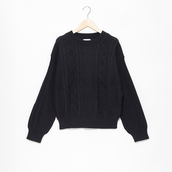 【リンク】ケーブル綿ニットプルオーバー(レディース)