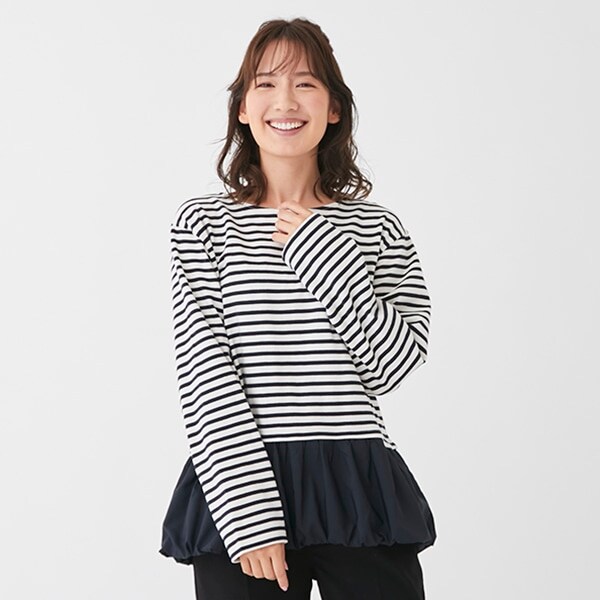 【リンク】バルーンペプラム長袖T(レディース)