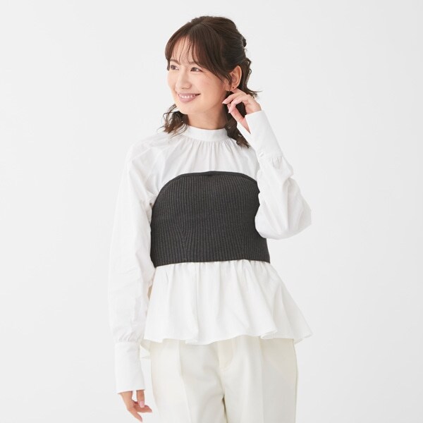 【リンク】ニットビスチェブラウス(レディース)