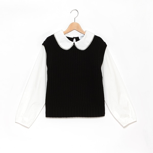 【リンク】パールニットドッキングトップス