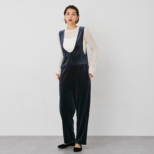 【LIEN】ベロアサロペットインナーつき