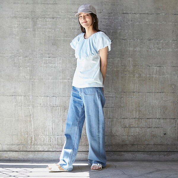 【リンク】ワイドデニムパンツ(レディース)