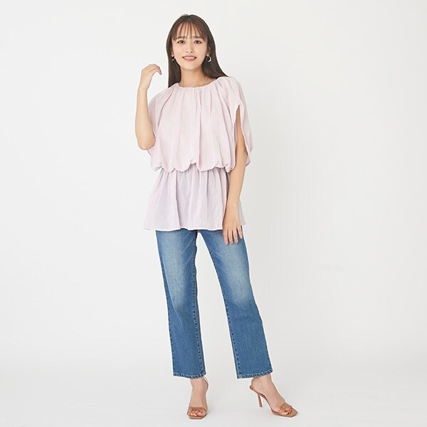 【リンク】ウォッシュ加工デニム(レディース)