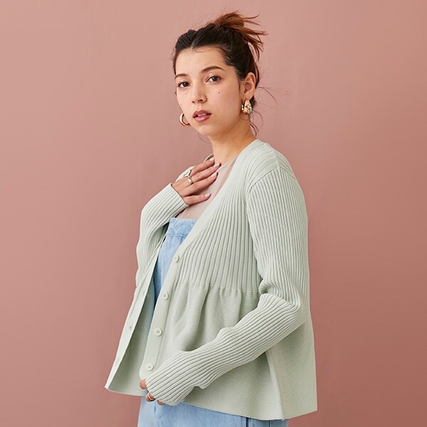 【LADIES】ペプラムカーディガン