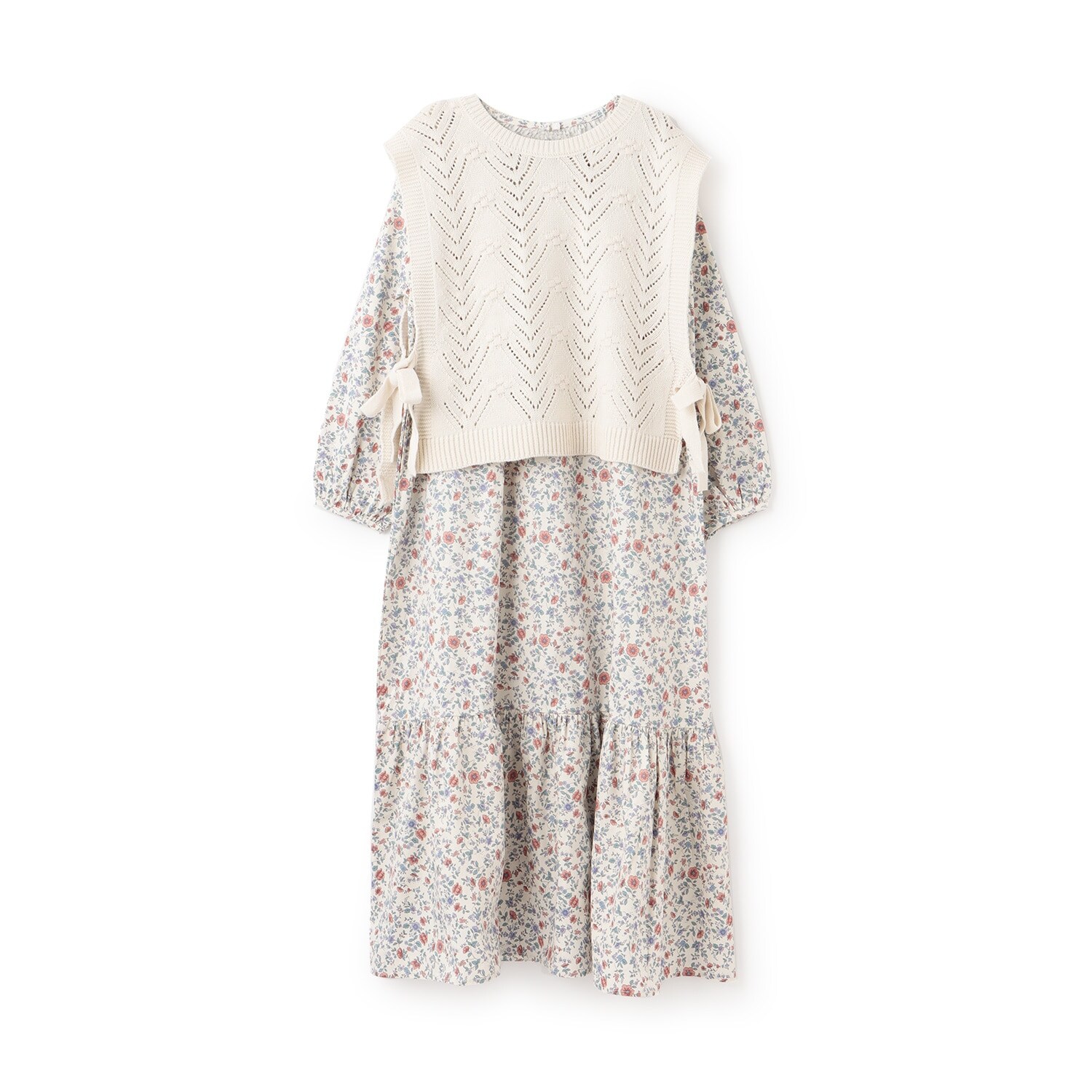 【リンク】ベストつきティアードワンピース