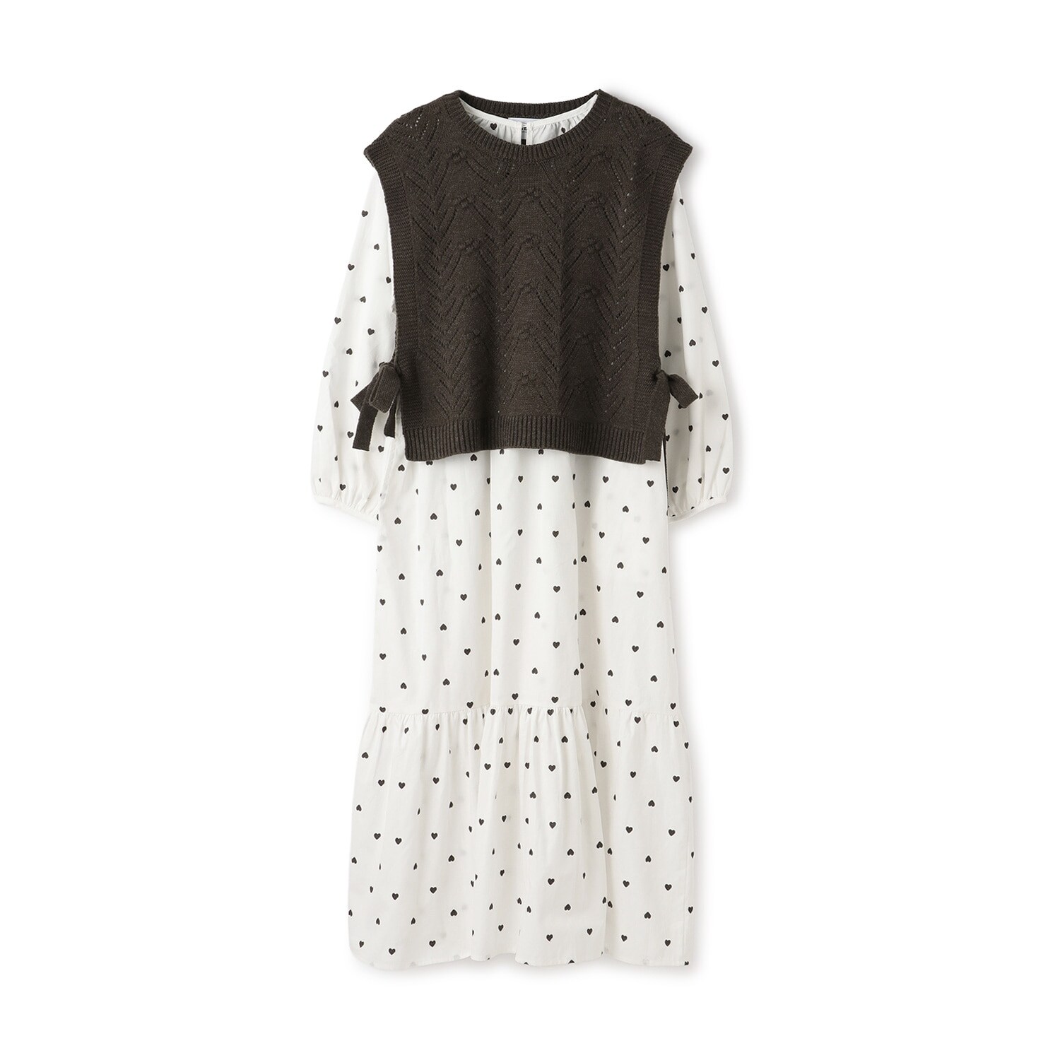 【リンク】ベストつきティアードワンピース