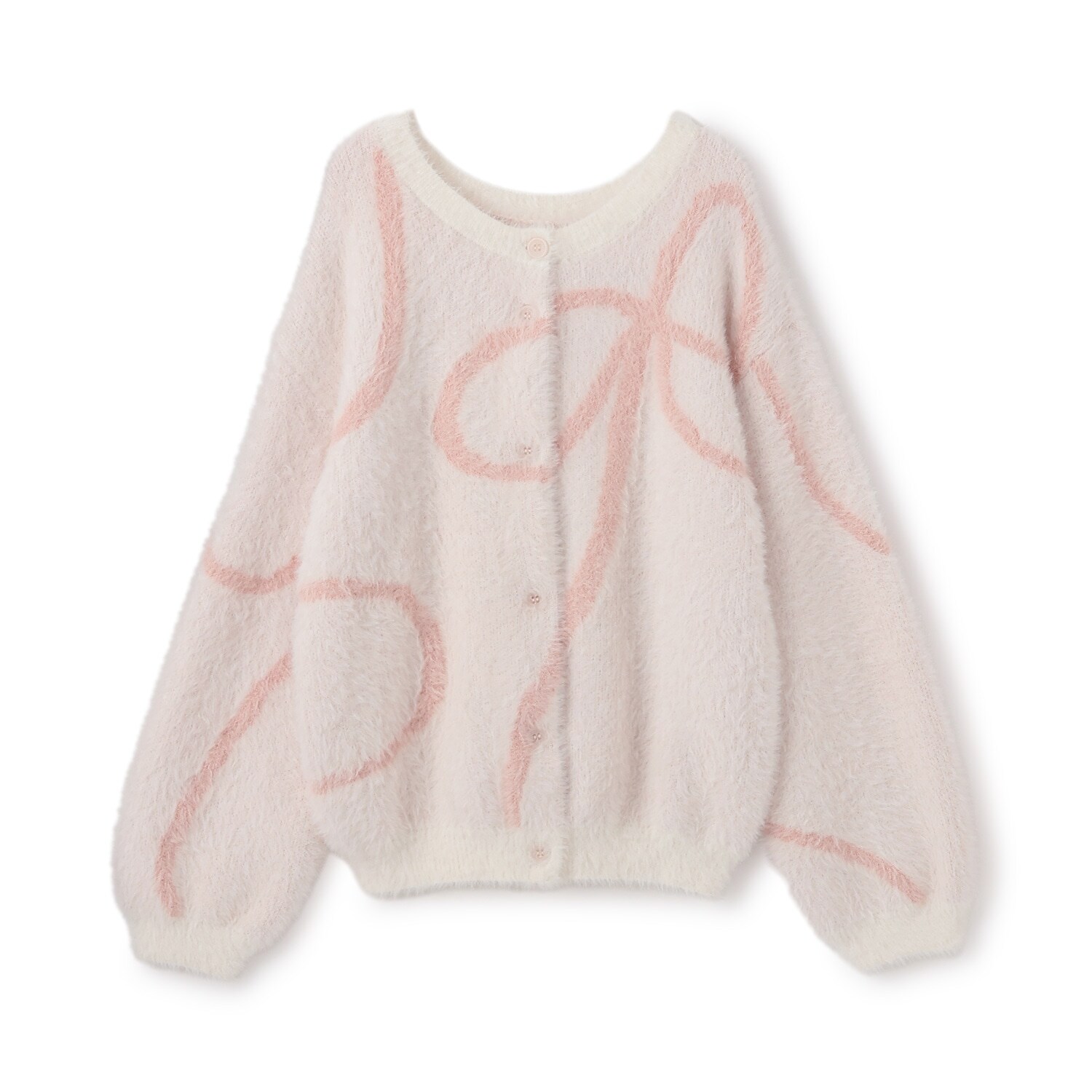 【親子リンク】シャギーニット柄カーディガン