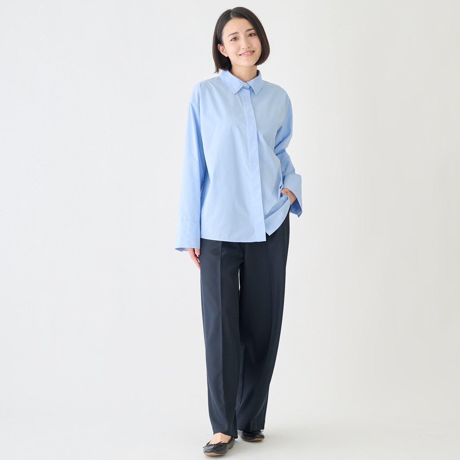 【フォーマル】センタープレスワイドパンツ