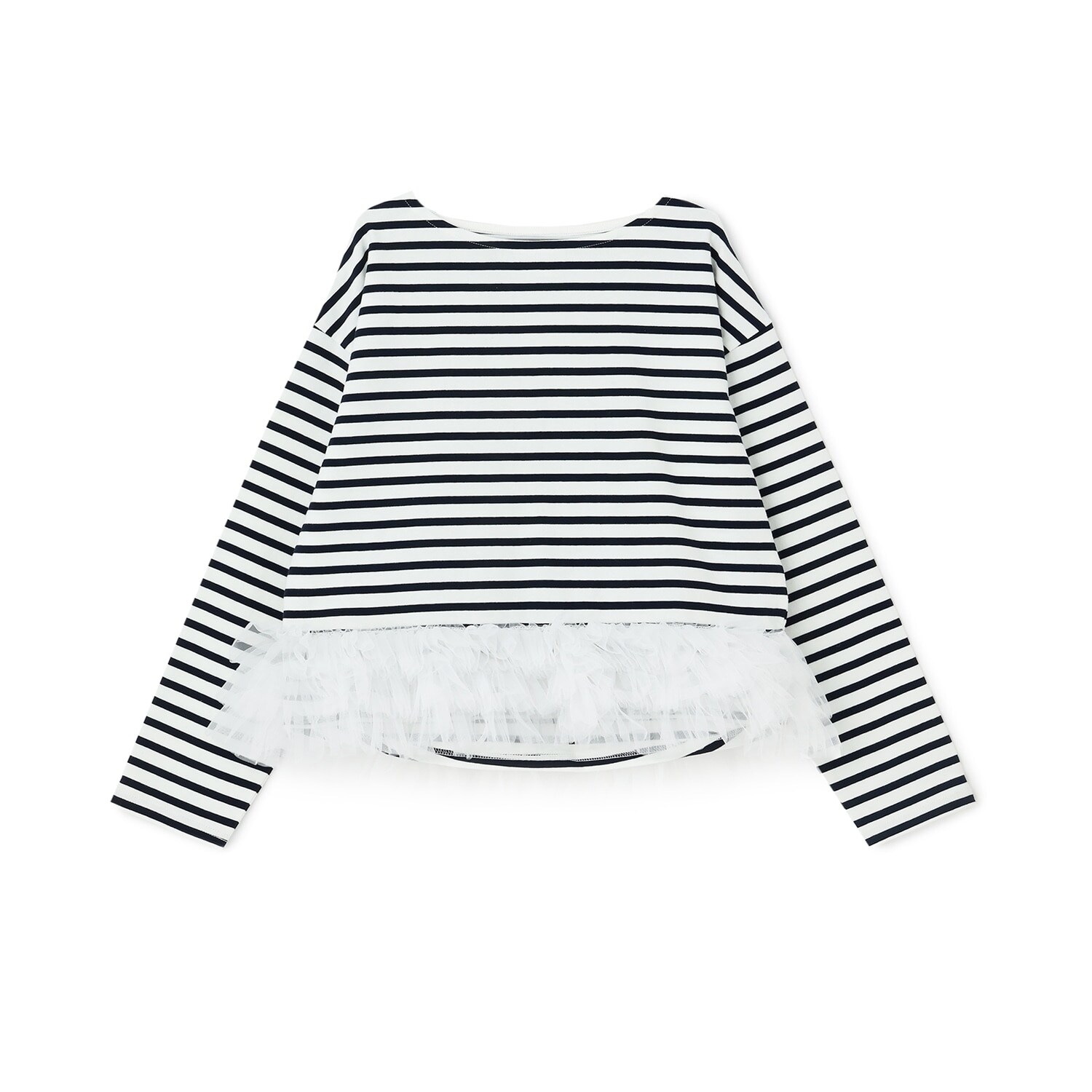 【親子リンク】ボーダーペプラム長袖Tシャツ