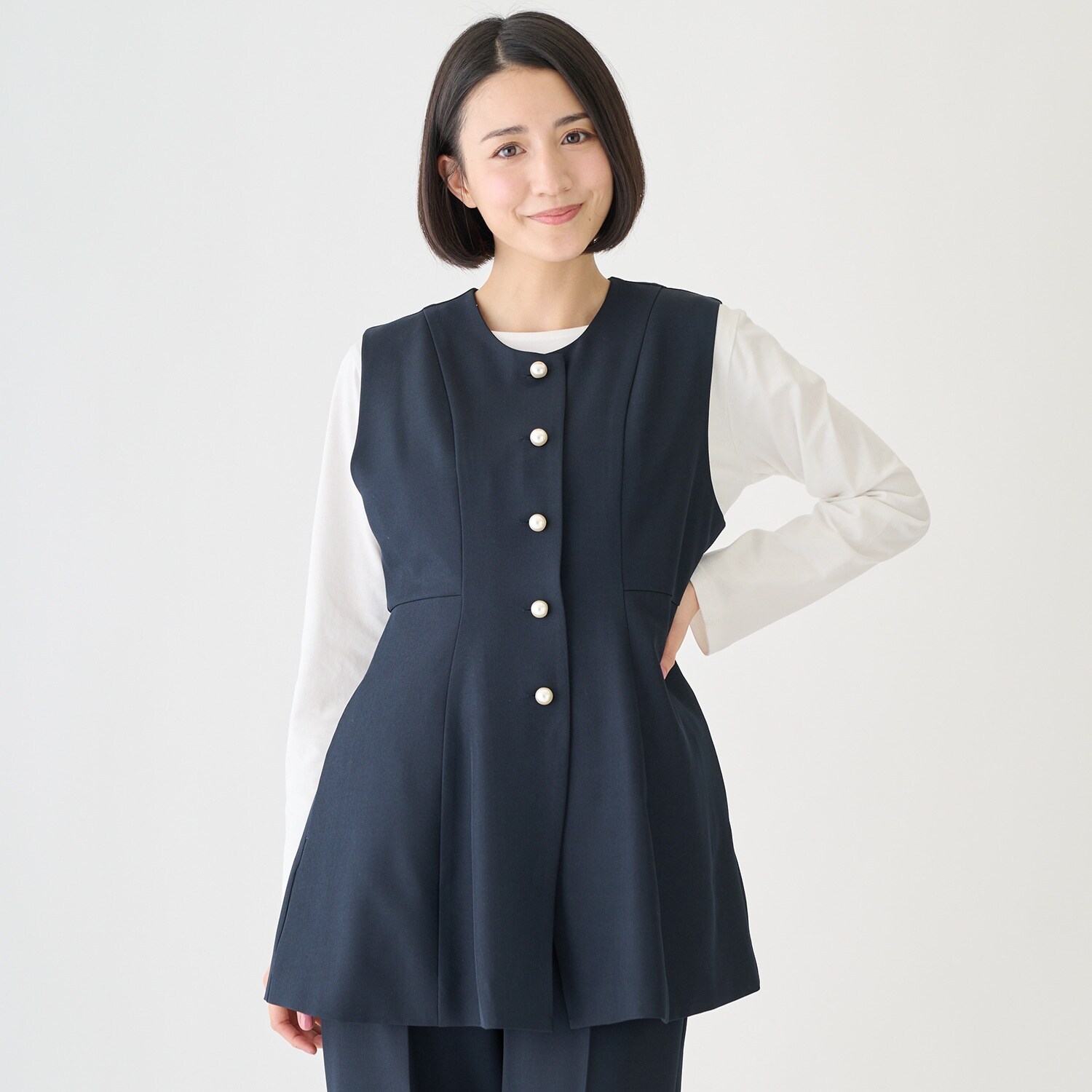 【フォーマル】ノーカラージレ