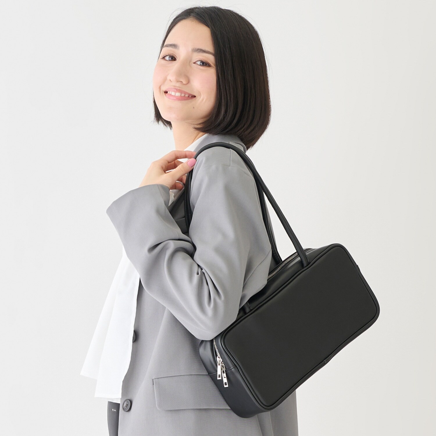 【親子リンク】レザー調ボストンバッグ