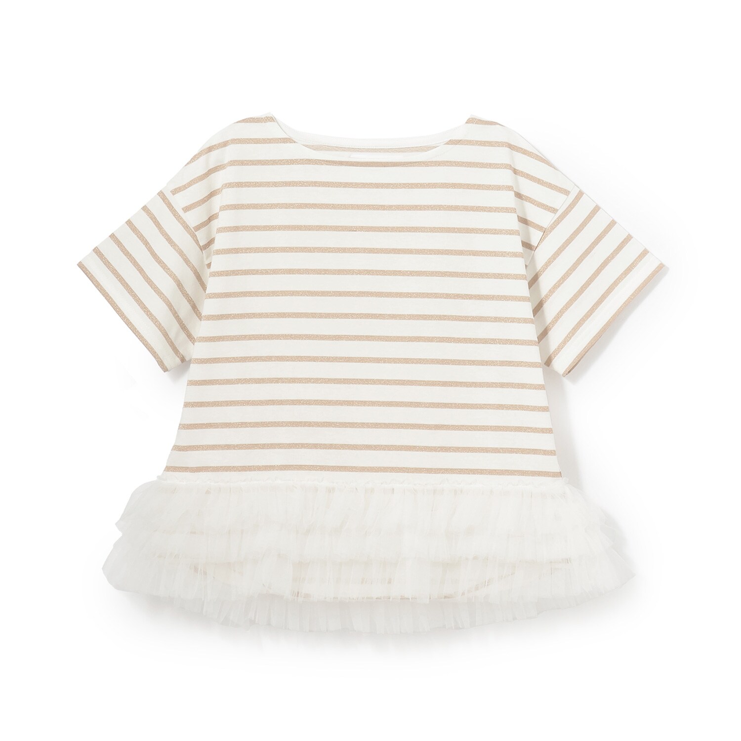 ボーダーペプラム半袖Tシャツ