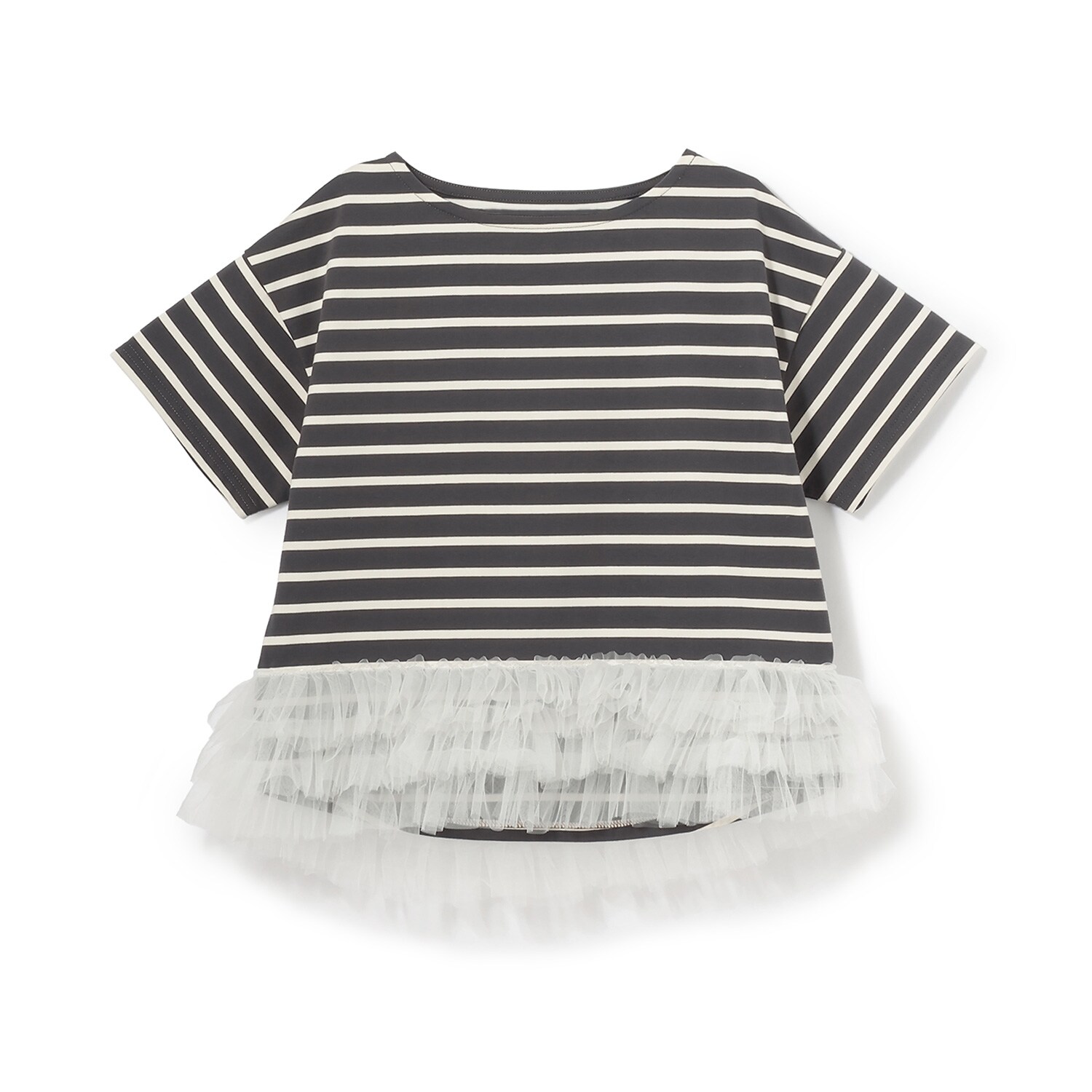 ボーダーペプラム半袖Tシャツ